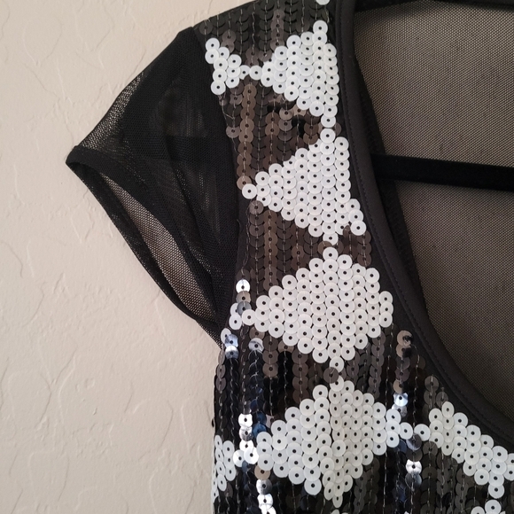 Bebe - Y2K Black & White Sequin Dress - Picture 5 of 8